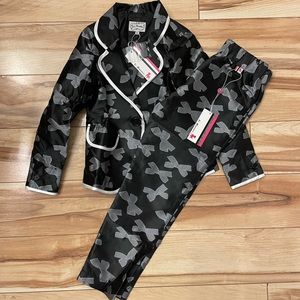 BNWT La Miniatura Black Satin Suit Girls 6